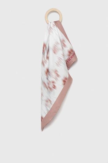 Hedvábný kapesníček Armani Exchange růžová barva