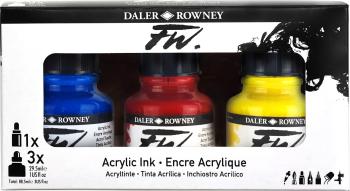 Daler Rowney FW Cardboard Box Starter Set Sada akrylových tušů 3 x 29,5 ml