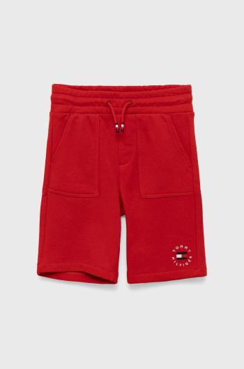 Dětské kraťasy Tommy Hilfiger červená barva, nastavitelný pas