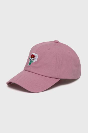 Bavlněná baseballová čepice Primitive růžová barva, s aplikací
