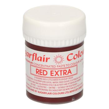 Sugarflair Colors Gelová koncentrovaná barva Red Extra - Červená 42 g