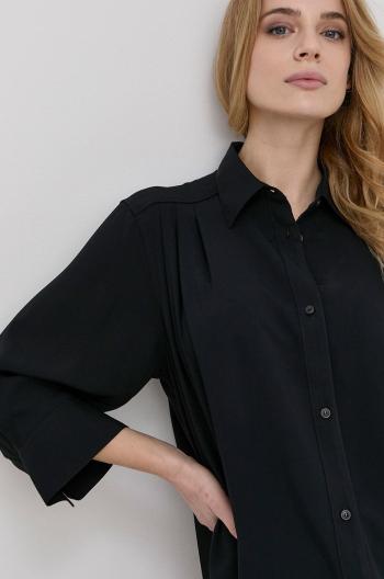 Košile Tiger Of Sweden dámská, černá barva, regular, s klasickým límcem