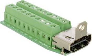 HDMI konektor Delock 65168 65168 zásuvka, vestavná vertikální, pólů 20, stříbrná, 1 ks