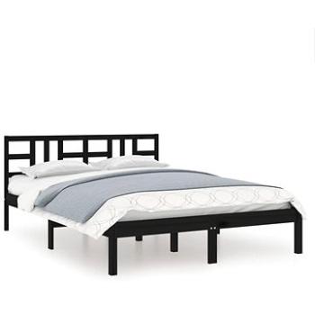 Rám postele černý masivní dřevo 180 × 200 cm Super King, 3105424 (3105424)