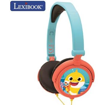 Lexibook Baby Shark Stereo skládací drátová sluchátka s bezpečnou hlasitostí pro děti (3380743087665)