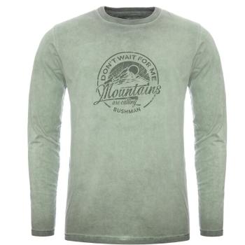 BUSHMAN SHEFFIELD Pánské tričko s dlouhým rukávem, světle zelená, velikost L