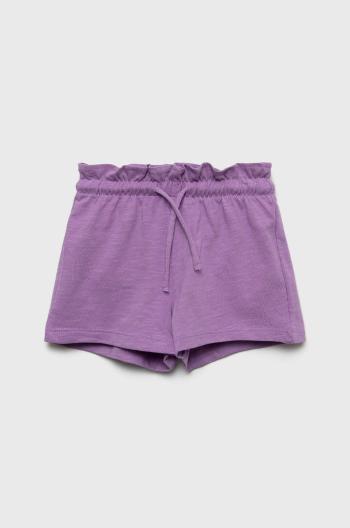 Dětské bavlněné šortky United Colors of Benetton fialová barva, hladké