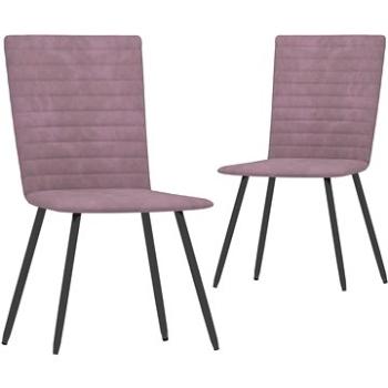 Jídelní židle 2 ks růžové samet (287812)