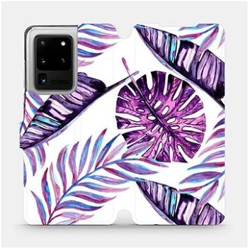 Flipové pouzdro na mobil Samsung Galaxy S20 Ultra - MG12S Velké fialové listy (5903516172443)