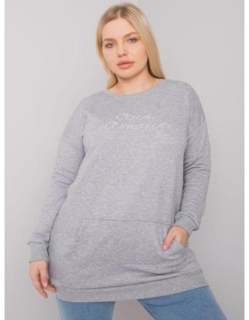 Dámská mikina plus size melanžová dlouhá EASTON šedá 