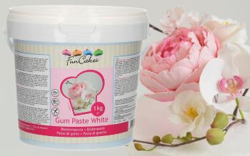 Gum pasta bílá - hotová hmota na modelování květin a jemných tvarů 1 kg - FunCakes