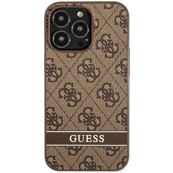 Guess PU 4G Stripe kryt pro Apple iPhone 13 Pro Brown (GUHCP13LP4SNW)