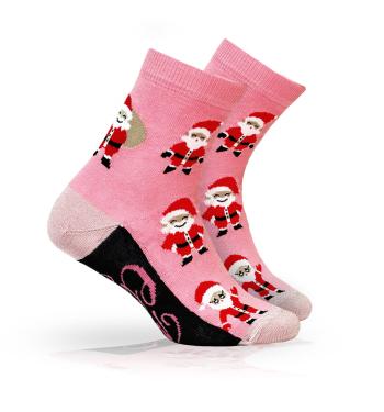 Ponožky s vánočním motivem WOLA SANTOVÉ růžové Velikost: 36-38