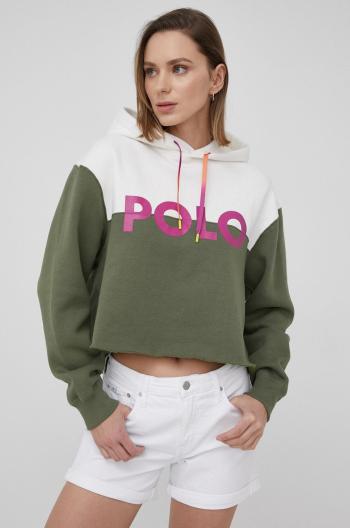 Mikina Polo Ralph Lauren dámská, bílá barva, s potiskem