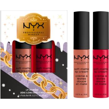 NYX Professional Makeup Limited Edition Xmass 2022 Mrs Claus Oh Deer Soft Matte Lip Cream Set sada na rty odstín 1 2x8 ml