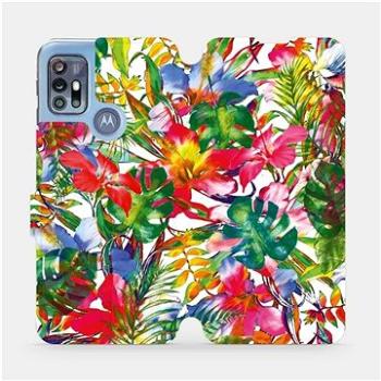 Flipové pouzdro na mobil Motorola Moto G20 - MG07S Pestrobarevné květy a listy (5903516706303)