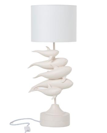 Bílá stolní lampa Dolphins –Ø 23*60 cm 90500