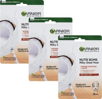 Garnier Skin Naturals Textilní pleťová maska s kokosovým mlékem pro suchou pleť 3 x 28 g