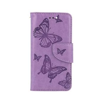 TopQ Pouzdro iPhone SE 2022 knížkové Butterfly fialové 75013 (Sun-75013)