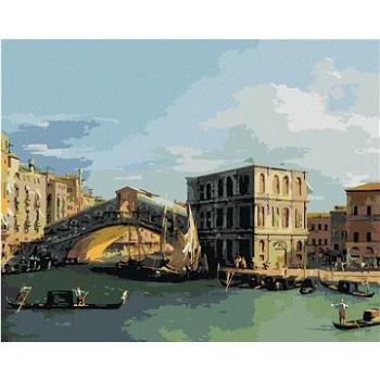 Diamondi - Diamantové malování - MOST RIALTO OD SEVERU (CANALETTO), 40x50 cm, Vypnuté plátno na rám (604902B)