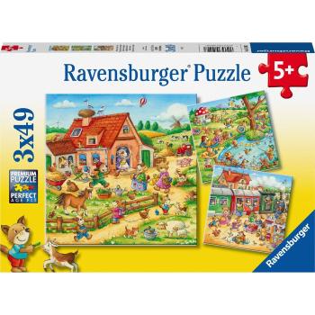 Ravensburger puzzle Prádzniny na venkově 3 x 49 dílků
