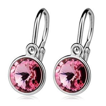 Šperky4U Dětské stříbrné náušnice, Crystals from SWAROVSKI® Light Rose - CS1020-LR