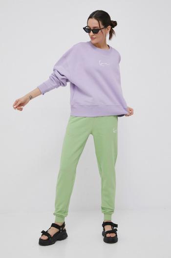 Kalhoty Karl Kani dámské, zelená barva, s aplikací