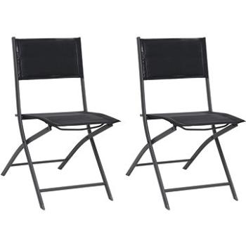 Skládací zahradní židle 2 ks ocel a textilen, 313082 (313082)