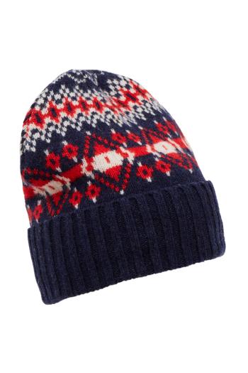 ČEPICE GANT D2. HOLIDAY FAIR ISLE BEANIE modrá None