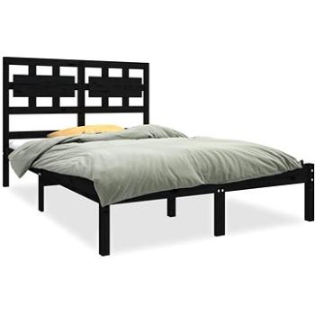 Rám postele černý masivní dřevo 140 × 190 cm, 3105649 (3105649)