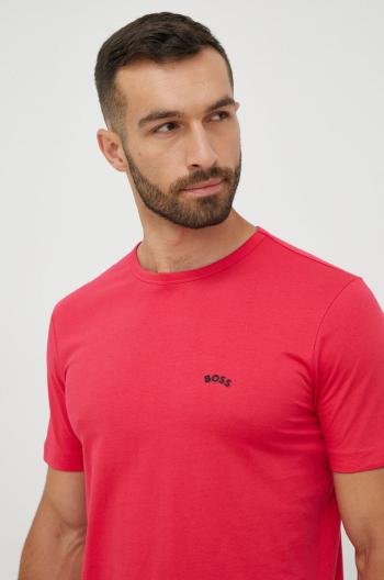 Bavlněné tričko BOSS Boss Athleisure růžová barva