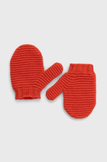 Dětské vlněné rukavice United Colors of Benetton červená barva