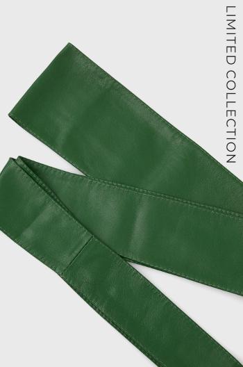 Kožený pásek Answear Lab x limitovaná festivalová kolekce BE BRAVE dámský, zelená barva