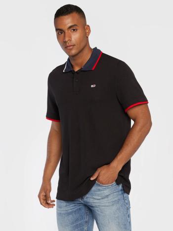 Tommy Jeans pánské černé polo tričko - S (BDS)