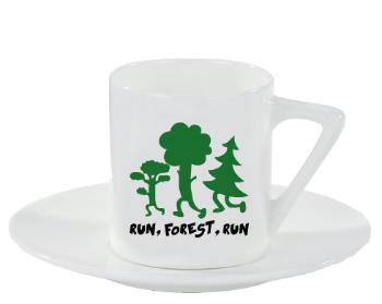 Espresso hrnek s podšálkem 100ml Run forest run