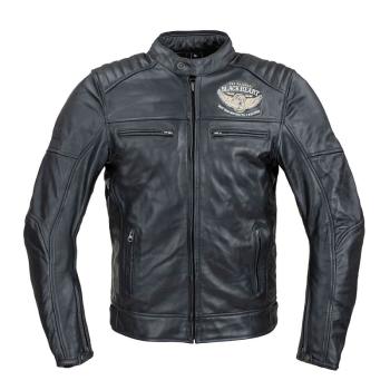 Pánská kožená bunda W-TEC Black Heart Wings Leather Jacket Barva černá, Velikost 4XL