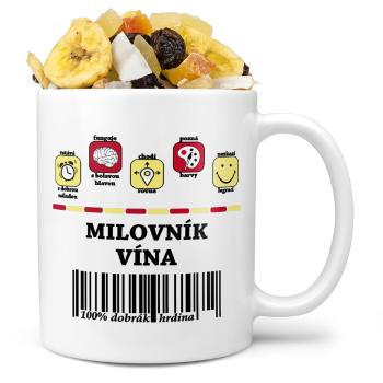 Hrnek 100% Milovník vína (Náplň hrníčku: Tropická směs)