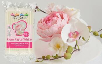 Gum pasta bílá - hotová hmota na modelování květin a jemných tvarů 250 g - FunCakes