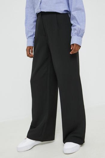 Kalhoty Noisy May dámské, černá barva, široké, high waist