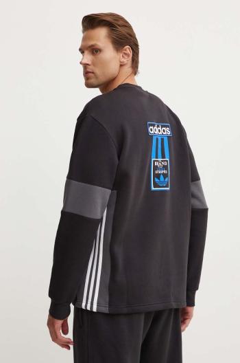 Mikina adidas Originals Adibreak Crew pánská, černá barva, s aplikací, IY4853