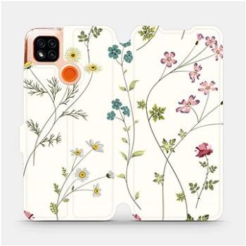 Flipové pouzdro na mobil Xiaomi Redmi 9C - MD03S Tenké rostlinky s květy (5903516334995)