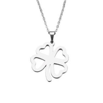 Šperky4U Ocelový náhrdelník čtyřlístek - OPD0215-ST
