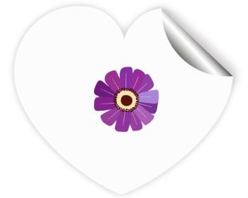 Samolepky srdce - 5 kusů Květina