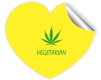 Samolepky srdce - 5 kusů Vegetarián