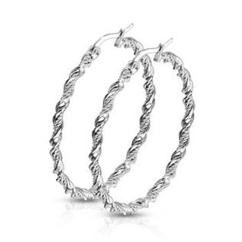 Šperky4U Kroucené ocelové náušnice kruhy - OPN1182-40