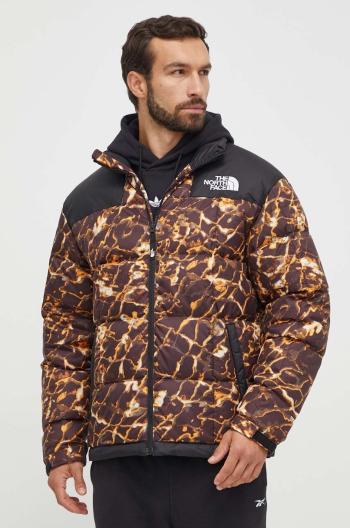 Péřová bunda The North Face Lhotse Jacket pánská, hnědá barva, zimní, oversize, NF0A3Y23OS31