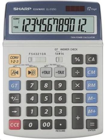 Kalkulačka, stolní, 12místný displej, SHARP "EL-2125C", EL-2125C