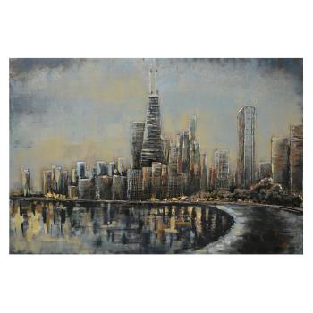 Nástěnný kovový obraz Skyline - 120*80*4 cm JJWA00089