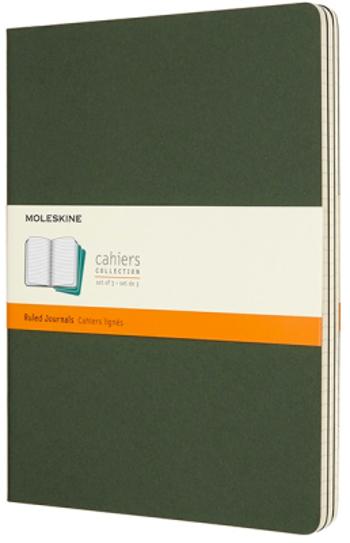 Moleskine - sešity 3 ks - linkované, zelené XL