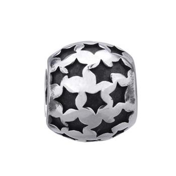 Šperky4U Navlékací ocelový přívěšek korálek s hvězdami - K0049